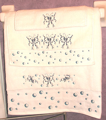 butterflies and bubble towel
