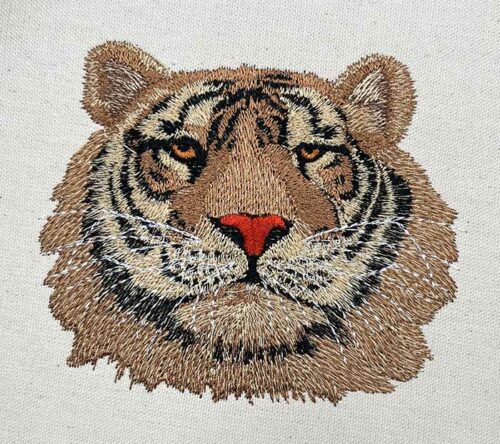 proud tiger embroidery design