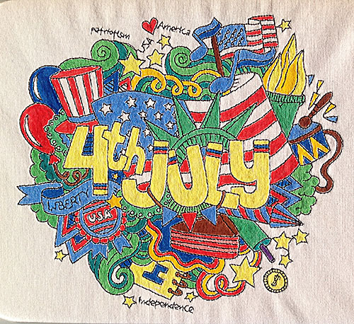 4th of july coloring tee