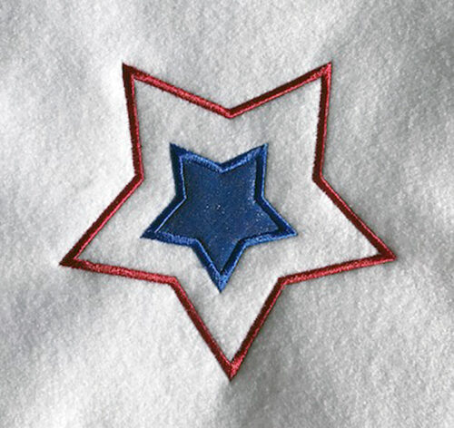 4th of july star applique embroidery design