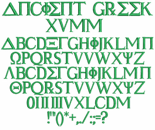 Ancient Greek 15mm Font 1