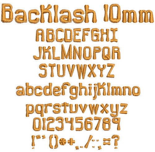 Backlash 10mm Font 1