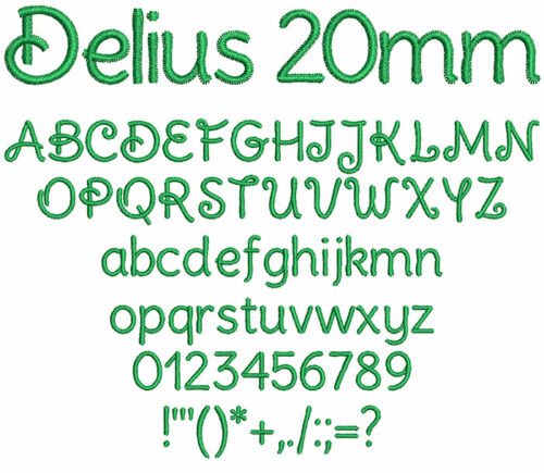 Delius 20mm Font 1