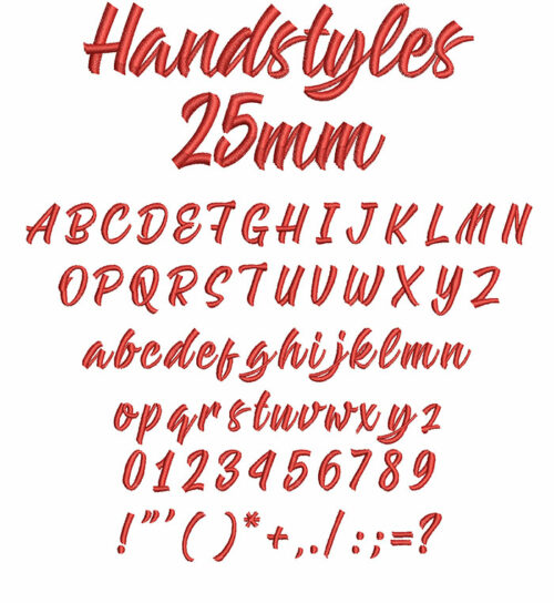 Handstyles 25mm Font 1