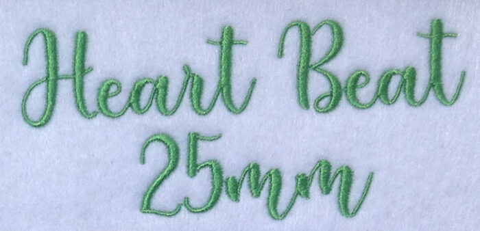Heart Beat 25mm Font 3