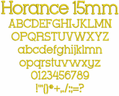 Horance 15mm Font 1