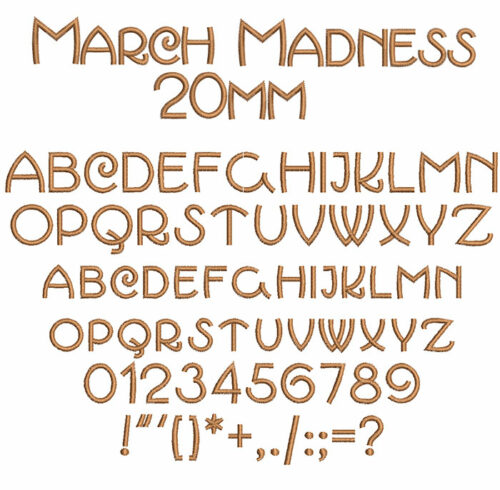 March Madness 20mm Font 1
