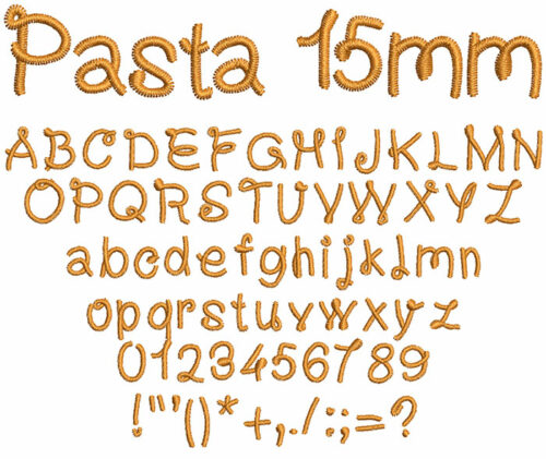Pasta 15mm Font 1