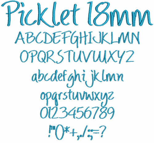 Picklet 18mm Font 1