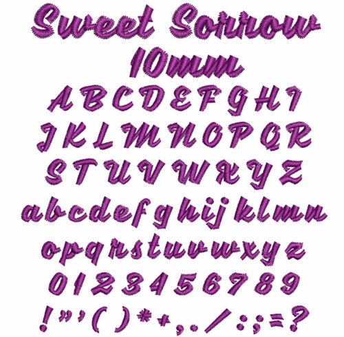 Sweet Sorrow 10mm Font 1