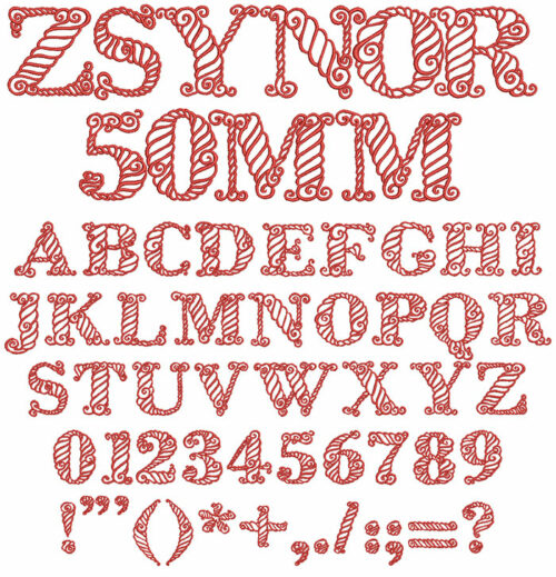 Zsynor 50mm Font 1