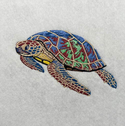 sea turtle embroidery design