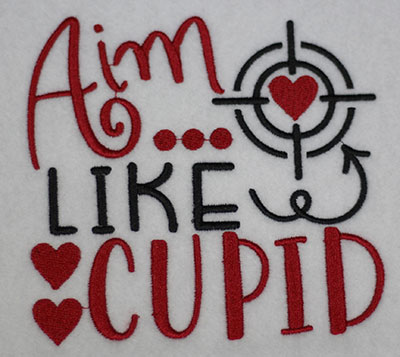 aim like cupid embroidery design