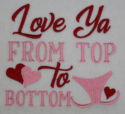 love ya top bottom embroidery design