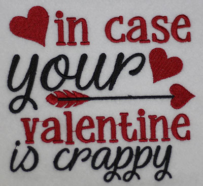 valentine crappy embroidery design