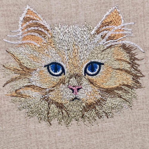 kitten face embroidery design