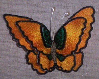 Embroidery Design: Orange 3D Butterfly5.97" x 3.91"