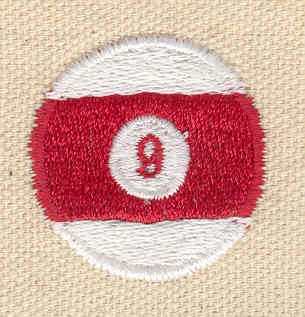 Embroidery Design: Billiard ball  1.24w X 1.25h
