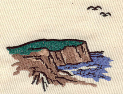 Embroidery Design: Seaside cliffs 3.24w X 2.58h