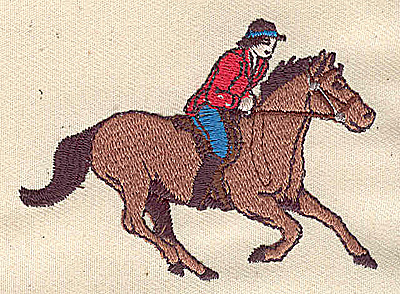 Embroidery Design: Horse and rider2.13in. H x 2.91in. W