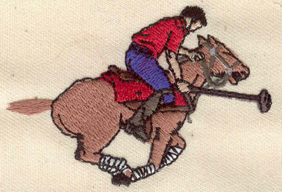 Embroidery Design: Polo player 2.66w X 1.85h