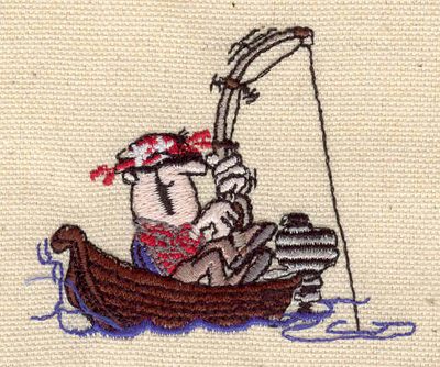 Embroidery Design: Happy fisherman 2.74w X 2.24h