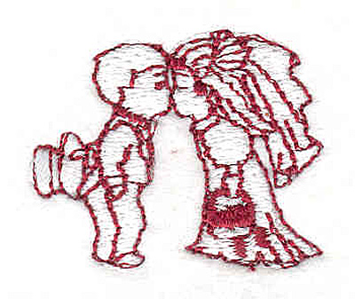 Embroidery Design: Bride and Groom 1.40" w X 1.20"h
