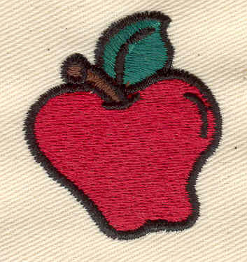 Embroidery Design: Apple 1.45w X 1.65h