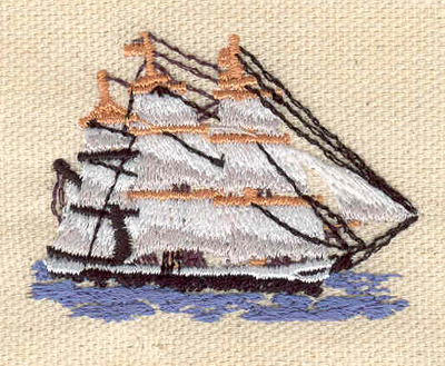 Embroidery Design: Tall ship 2.10w X 1.55h