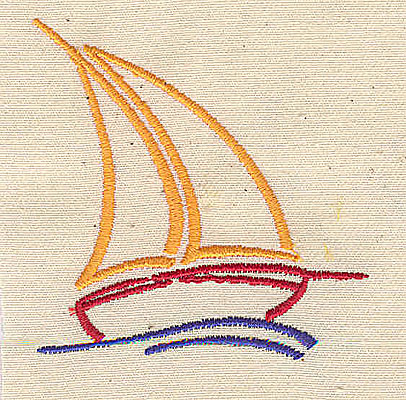 Embroidery Design: Stylized sailboat 2.30w X 2.35h