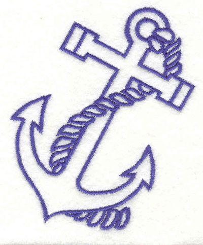 Embroidery Design: Anchor with rope D 2.95"w X 3.60"h