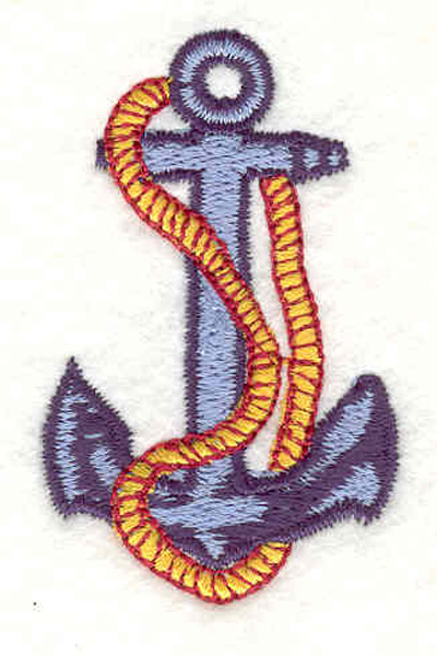 Embroidery Design: Anchor with rope E 1.34"w X 2.14"h