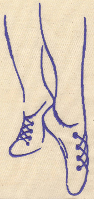 Embroidery Design: Ballet slippers  3.45w X 7.50h
