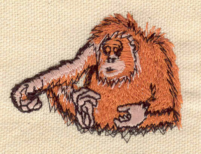 Embroidery Design: Orangutan2.30w X 1.78h