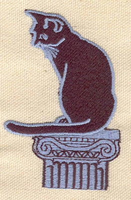 Embroidery Design: Cat on pillar 2.00w X 3.10h