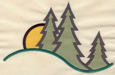Embroidery Design: Forest scene 7.09w X 4.52h