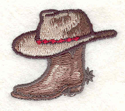Embroidery Design: Cowboy hat and boot1.61"H x 1.86"W