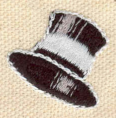Embroidery Design: Top hat 1.01w X 0.98h