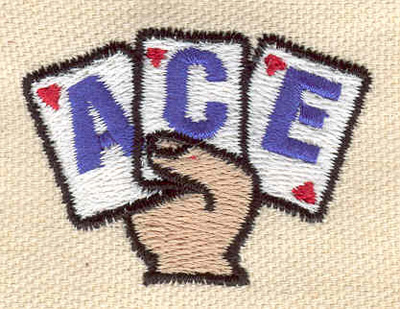 Embroidery Design: Ace 1.87w X 1.32h