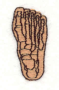 Embroidery Design: Foot Skeleton1.50" x 0.72"
