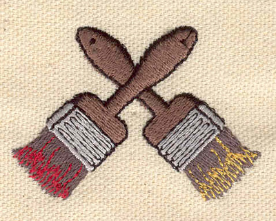 Embroidery Design: Crossed paint brushes 2.14w X 1.52h