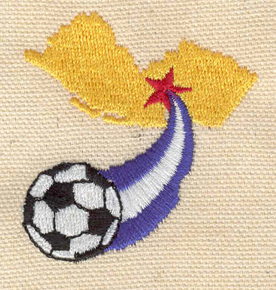 Embroidery Design: Soccer ball with star 2.09w X 1.89h