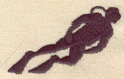 Embroidery Design: Scuba diver 2.42w X 1.46h