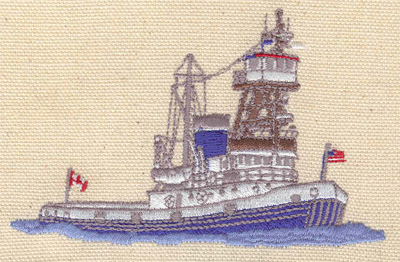 Embroidery Design: Coast Guard vessel 3.79w X 2.54h
