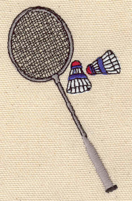Embroidery Design: Badminton raquet with birdies 1.96w X 3.30h
