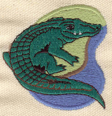 Embroidery Design: Alligator resting on shore2.18w X 2.20h