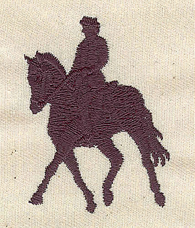 Embroidery Design: Horse and rider silhouette2.18in H x 1.64in. W