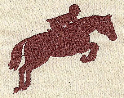 Embroidery Design: Horse and rider jumping2.31in. H x 2.82in. W