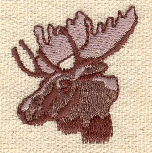 Embroidery Design: Moose head 1.28w X 1.43h