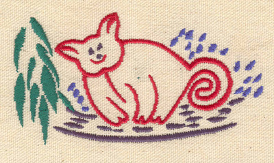 Embroidery Design: Possum  4.32w X 2.26h